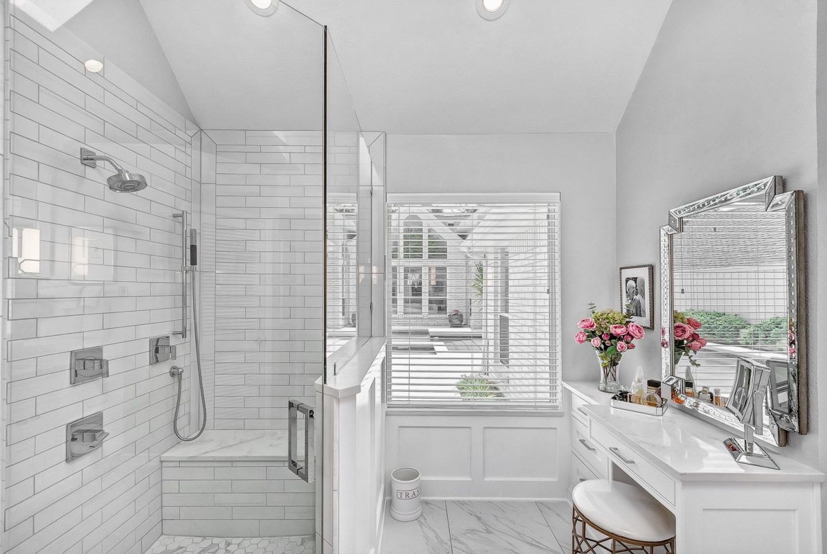 Beautiful Subway tile master bathroom